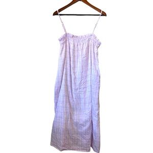 Impressions Lilac Gingham Strapy MIDI Dress Size Large